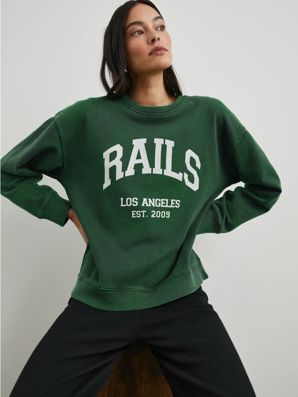 Rails Anniversary Sweatshirt L Green NWT Elevated Casual
